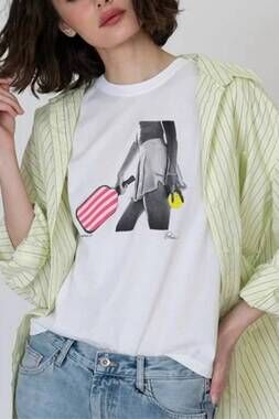 NEW CPRESS STUDIO women's paddle up mushie short sleeve tee in worn white